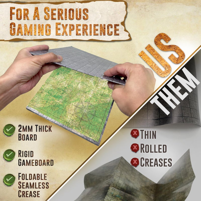Melee Mats DND Map Starter Set - 22â€ x 26" Double Sided, Wet & Dry Erase Battle Terrain Grid for Dungeons and Dragons - Tabletop Board Gaming Kit with Accessories - Image 5